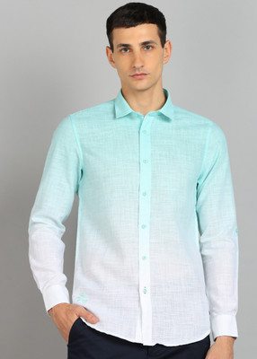 KILLER Men Dyed/Ombre Casual Light Green Shirt