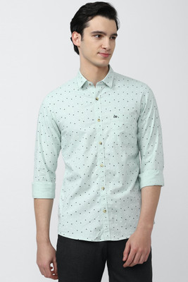 PETER ENGLAND Men Graphic Print Casual Light Blue, Black Shirt