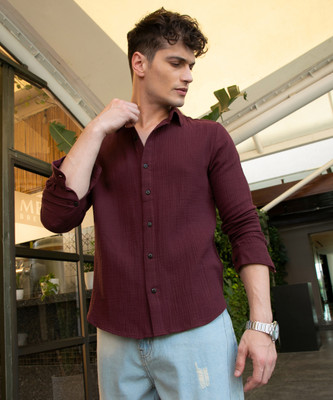 CAMPUS SUTRA Men Checkered Casual Red Shirt