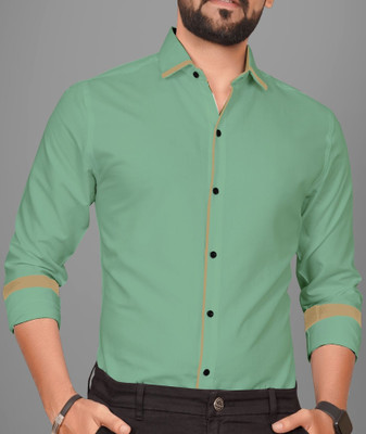 GLOBAL NOMAD Men Solid Casual Yellow Shirt