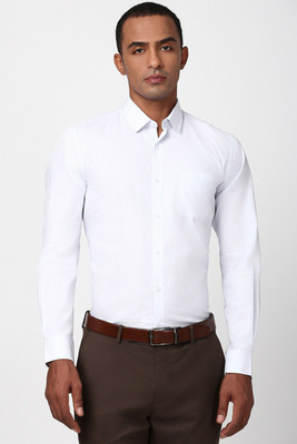 PETER ENGLAND Men Striped Casual Grey Shirt