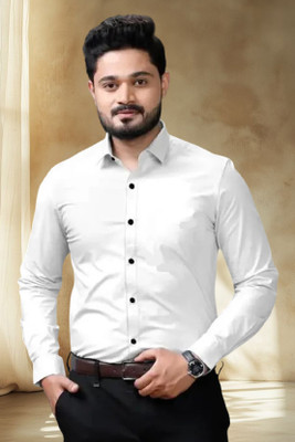 METRONAUT Men Solid Casual White Shirt