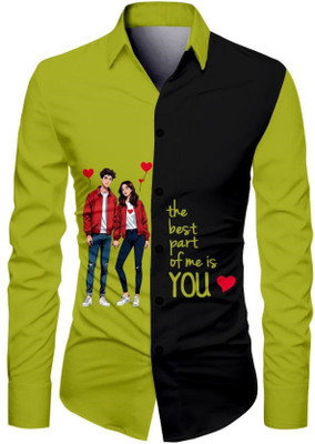 JRKENTERPRISE Men Printed Casual Light Green Shirt