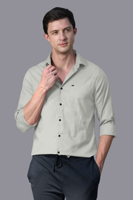 Growwax Men Solid Casual Green Shirt