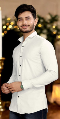 gurukrupa creation Men Solid Casual White Shirt