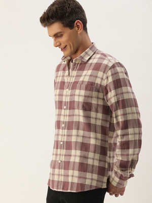 Mast & Harbour Men Checkered Casual Red Shirt