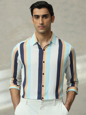 MUFTI Men Striped Casual Multicolor Shirt