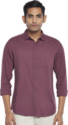 Byford by Pantaloons Men Solid Casual Purple Shirt