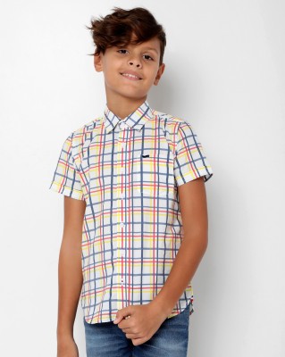 GAS Boys Checkered Casual Multicolor Shirt