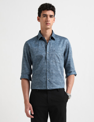 Arrow Newyork Men Printed Formal Blue Shirt