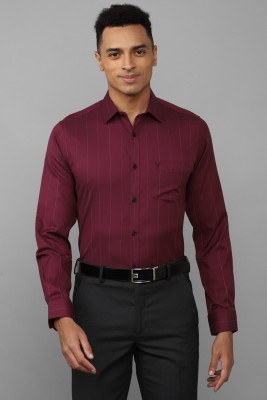 Allen Solly Men Striped Formal Maroon Shirt