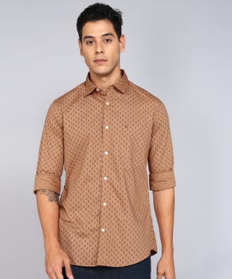 VAN HEUSEN Men Printed Casual Brown Shirt