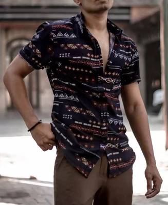 Snitch Men Printed Casual Multicolor Shirt