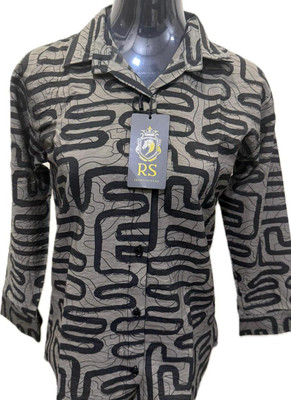 RS FASHION Women Printed Party Brown Shirt
