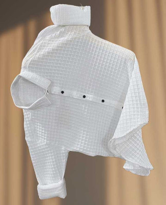 Ethavaa Men Self Design Casual White Shirt
