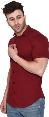 Blisstone Men Solid Casual Maroon Shirt