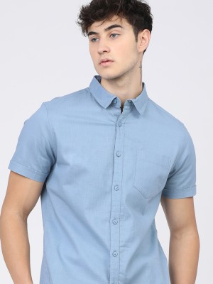 KETCH Men Solid Casual Blue Shirt