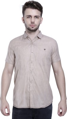 KUONS AVENUE Men Self Design Casual Beige Shirt