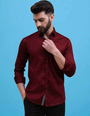 MANTRATREND Men Solid Casual Maroon Shirt(Pack of 2)