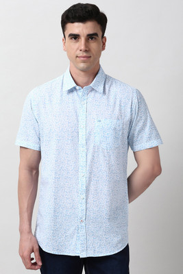 PETER ENGLAND Men Printed Casual Light Blue Shirt
