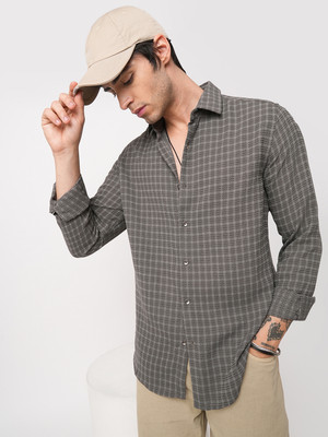 VASTRADO Men Striped Casual Grey Shirt