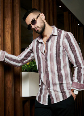 INDICLUB Men Striped Casual Multicolor Shirt