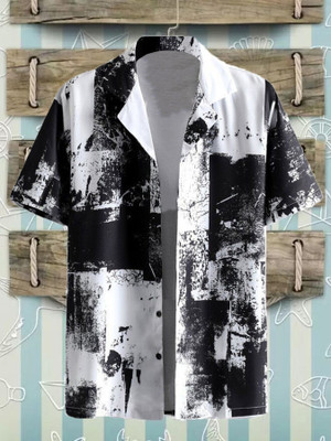 Radha Krishna Fashion Men Solid, Printed Casual Black, White Shirt
