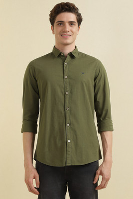 Allen Solly Men Solid Casual Green Shirt