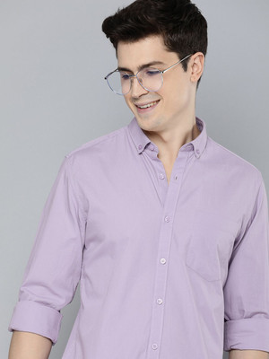 Mast & Harbour Men Solid Casual Purple Shirt