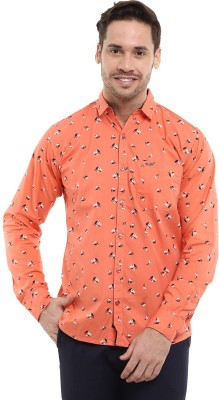 V-MART Men Printed Casual Orange, White, Black Shirt