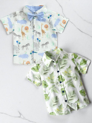 RAVYA TRENDZ Boys Printed Casual Multicolor Shirt(Pack of 2)