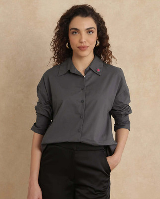 RAREISM Women Solid Formal Grey Shirt