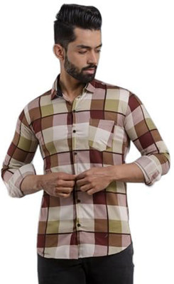 Abdullahkhan Men Checkered Formal Multicolor Shirt