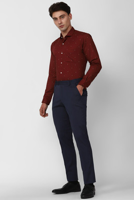 PETER ENGLAND Men Printed Formal Maroon Shirt