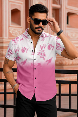 PRAMUKH ENTERPRIASE Men Dyed/Ombre Casual Pink Shirt
