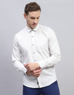 MONTE CARLO Men Solid Casual White Shirt