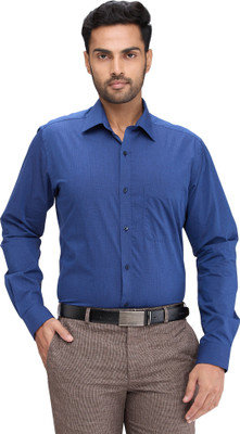 Raymond Men Solid Formal Blue Shirt