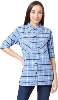 Smarty Pants Women Checkered Casual Blue Shirt
