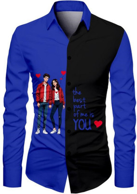 JRKENTERPRISE Men Printed Casual Blue Shirt