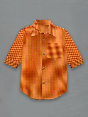 A.T.U.N. Baby Boys Striped Casual Orange, Yellow Shirt