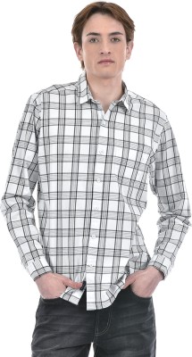 NUMERO UNO Men Checkered Casual White Shirt