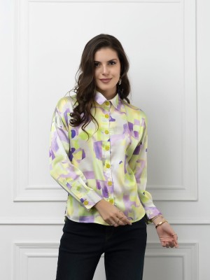 BEATNIK Women Printed Casual Green Shirt