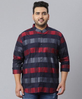 Instafab Plus Men Solid Casual Blue Shirt
