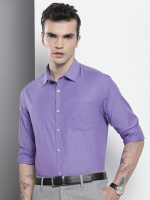 The Indian Garage Co. Men Solid Formal Purple Shirt