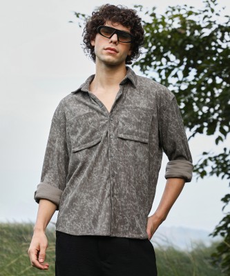 CAMPUS SUTRA Men Printed Casual Grey Shirt