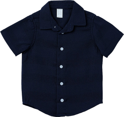 Baby Island Baby Boys Solid Casual Dark Blue Shirt