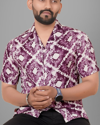 METRONAUT Men Printed Casual Purple Shirt