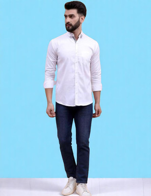 TRENDING LAXMI TREND Men Solid Casual White Shirt(Pack of 2)