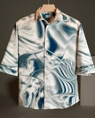 SADBHAVNAFABRIC Men Printed Casual Blue Shirt