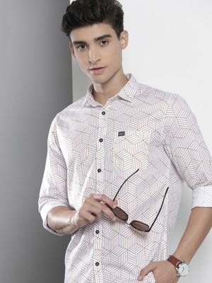 The Indian Garage Co. Men Printed Casual White Shirt
